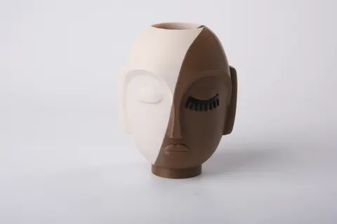 Abstract Face Vase — 3D printed figural vase