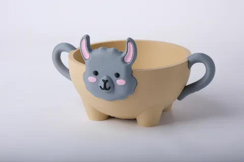 Adorable Llama Bowl with Handles — 3D printed animal tray