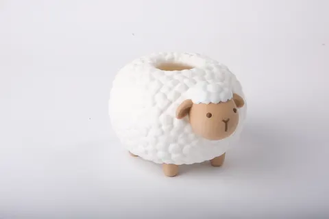 Adorable Sheep Vase for Charming Home Decor — 3D printed figural vase