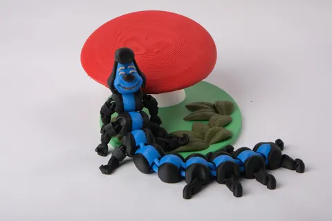 Alice in Wonderland Caterpillar Flexi Toy — 3D printed flexi animal