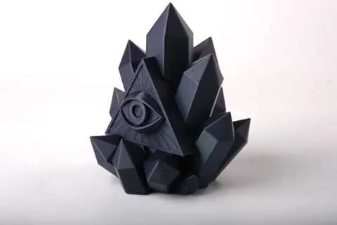 All Seeing Eye Crystals Sculpture — 3D printed gothic figurine