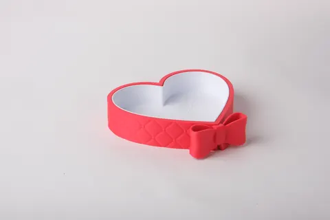 Amorette Heart Trinket Tray with Bow Detail — 3D printed desk organizer