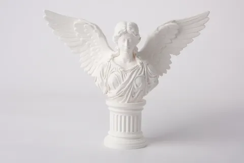 Angel Bust Sculpture with Wings & Pedestal — 3D printed bust sculpture