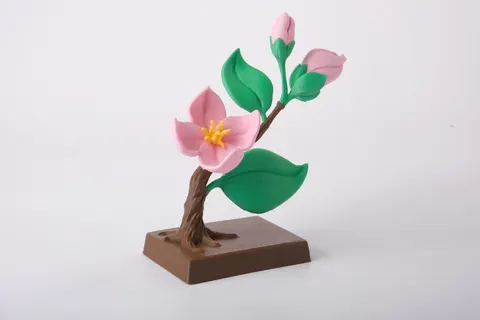 Apple Blossom Sculpture — 3D printed botanical sculpture