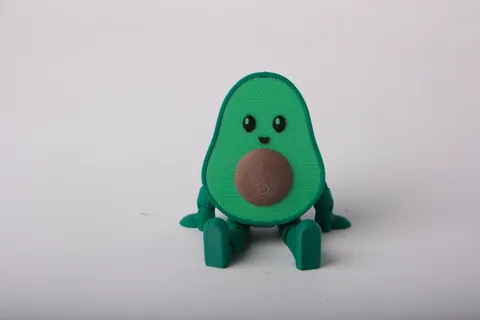 Articulated Avocado Desk Toy with Posable Limbs — 3D printed flexi animal