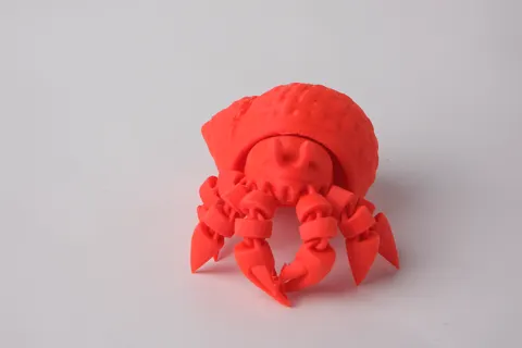 Articulated Hermit Crab with Textured Shell — 3D printed flexi sea creature