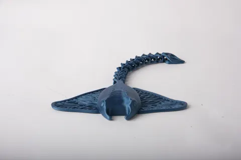 Articulated Manta Ray with Detailed Lace Wings — 3D printed flexi sea creature