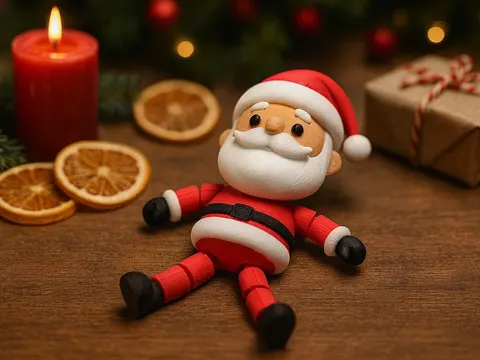 Articulated Santa Figurine — 3D printed seasonal flexi toy