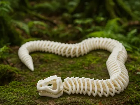 Articulated Snake Skeleton Toy — 3D printed flexi reptile