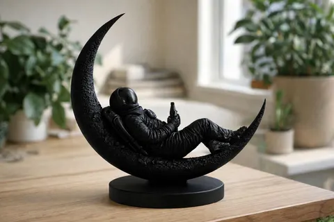 Astronaut On Moon — 3D printed bust sculpture