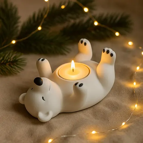 Bear Candle Holder — 3D printed animal tray