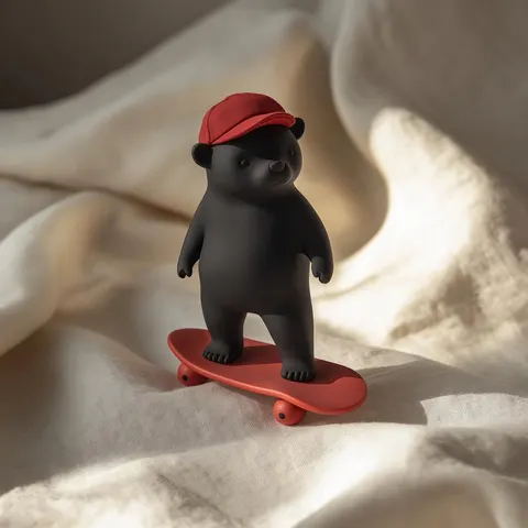 Bear On Skate — 3D printed flexi animal