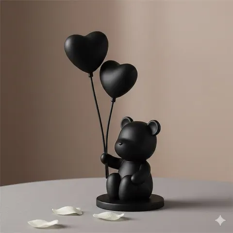Bear With Balloons — 3D printed animal figurine