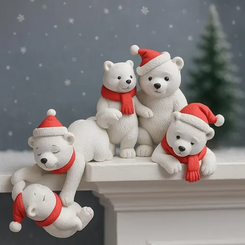 Bears On Fireplace — 3D printed flexi animal