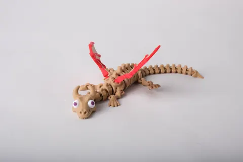 Big Eyed Flexi Dragon Skeleton Toy — 3D printed flexi dragon