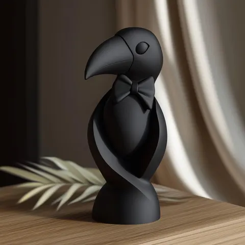 Bird With Bow Tie — 3D printed animal figurine