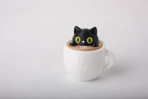 Black Cat Cup Clicker — 3D printed fidget toy