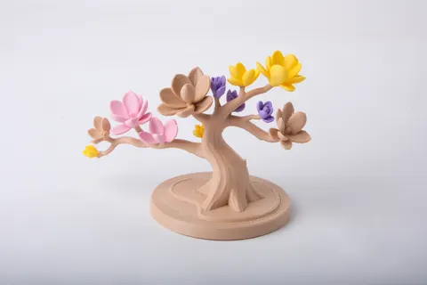 Blooming Magnolia Tree — 3D printed botanical sculpture