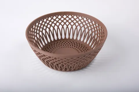 Brown Lattice Bowl — 3D printed minimalist organizer