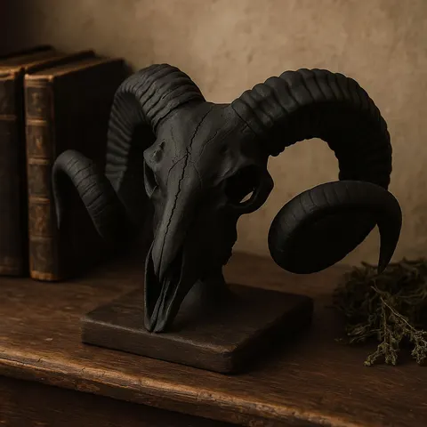 Bull Skull With Horns — 3D printed gothic figurine