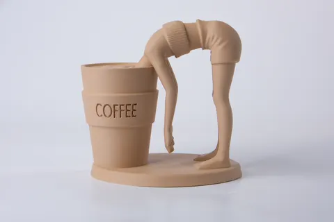Caffeine Dive Sculpture — 3D printed bust sculpture