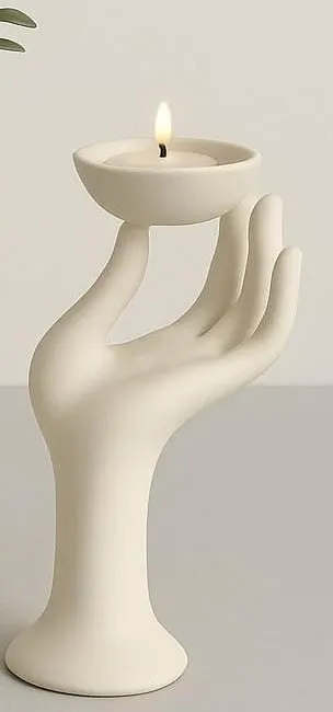Candle Holder Hand — 3D printed face sculpture