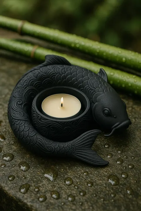 Candle Holder With Carp — 3D printed animal tray