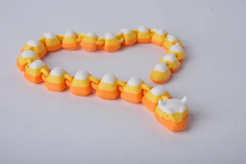 Candy Corn Snake — 3D printed fidget toy