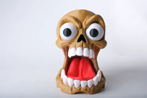 Cartoon Skull Headphone Holder — 3D printed desk organizer
