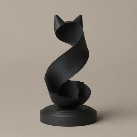 Cat From Ribbon — 3D printed cat figurine