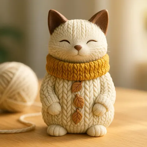 Cat In Sweater — 3D printed cat figurine