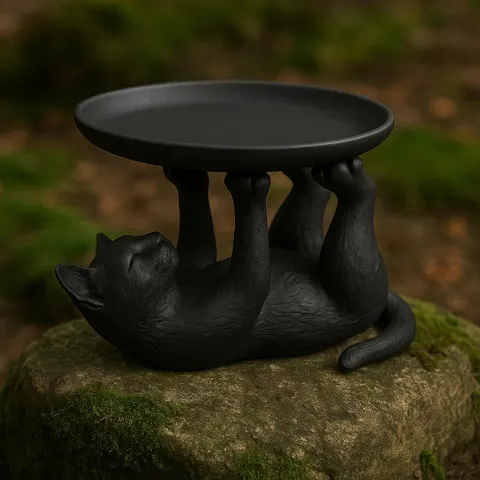 Cat Is Holding Plate — 3D printed cat figurine