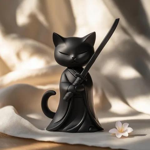 Cat Jedi — 3D printed cat figurine
