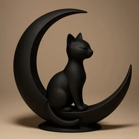 Cat Sleeps On The Moon — 3D printed cat figurine