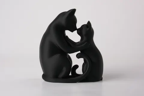 Cat Tenderness Sculpture — 3D printed cat figurine