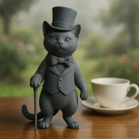 Cat With Cane — 3D printed cat figurine