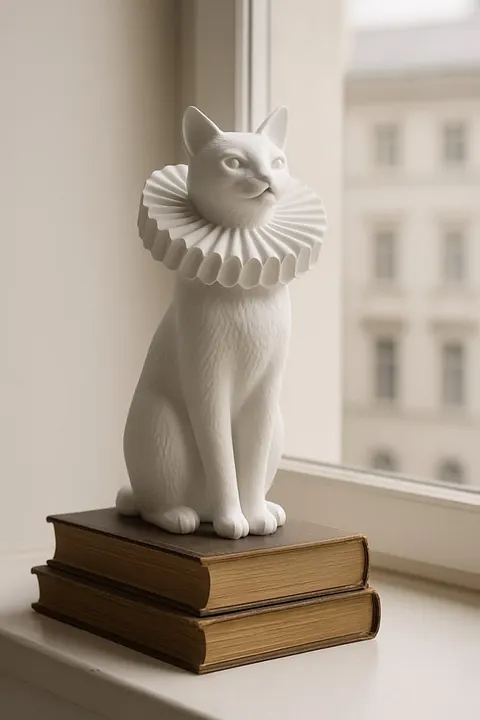 Cat With Gorguera — 3D printed cat figurine