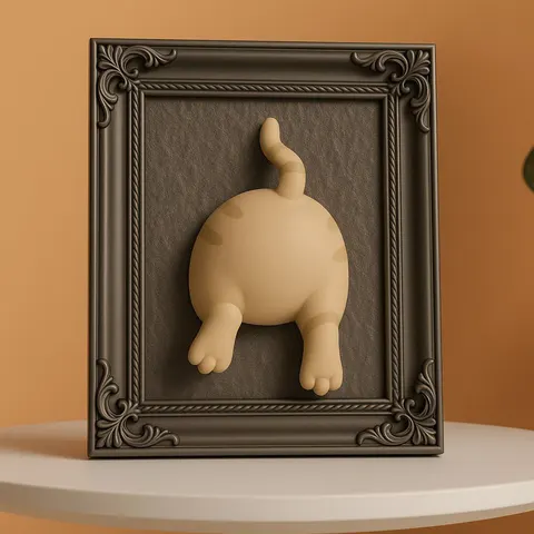 Cat's Butt In Frame — 3D printed cat figurine