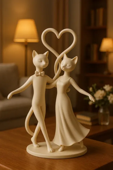 Cats With Hearts — 3D printed cat figurine
