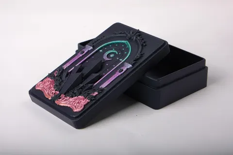 Celestial Tarot Card Box with Mystical Design — 3D printed desk organizer