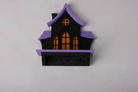 Charming Shelf House with Gothic Design — 3D printed wall decor piece