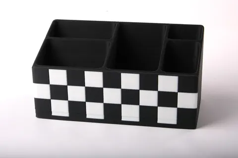 Checkerboard Organizer with Compartments — 3D printed minimalist organizer