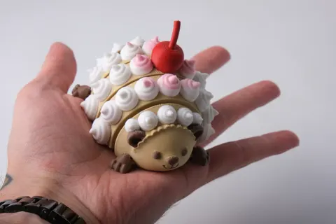 Cherry Cream Hedgehog — 3D printed fidget toy