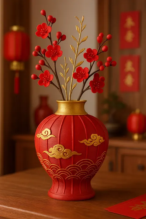 Chinese Lantern Vase — 3D printed seasonal vase