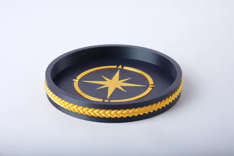Compass Rose Tray — 3D printed desk organizer