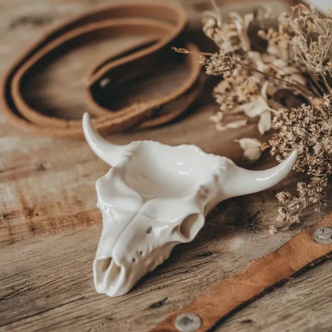 Cow Skull Ashtray — 3D printed gothic figurine