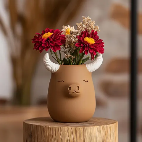 Cow Vase — 3D printed figural vase