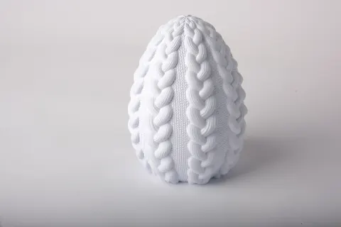 Cozy Knitted Easter Egg Sculpture — 3D printed decor piece