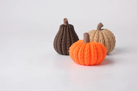 Cozy Knitted Pumpkins — 3D printed botanical sculpture