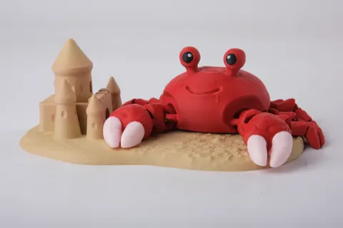 Crab Sandcastle Flexi Toy — 3D printed fidget toy
